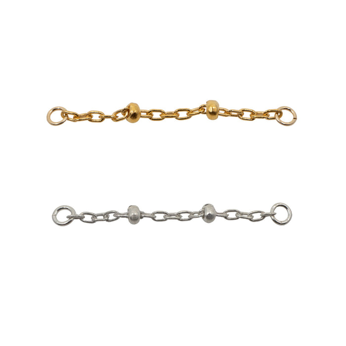 Yellow Gold Chains Connectors & Ear Jackets Beaded Cable Chain Connector The Curated Lobecartilagechainchain earrings