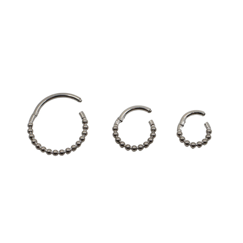 Silver Hoops Beaded Clicker Hoop The Curated Lobecartilagecartilage jewelryclicker hoop