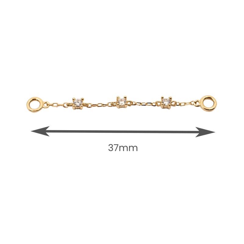 Yellow Gold Chains Connectors & Ear Jackets Crystal Chain Connector The Curated Lobe14k goldbox chaincartilage