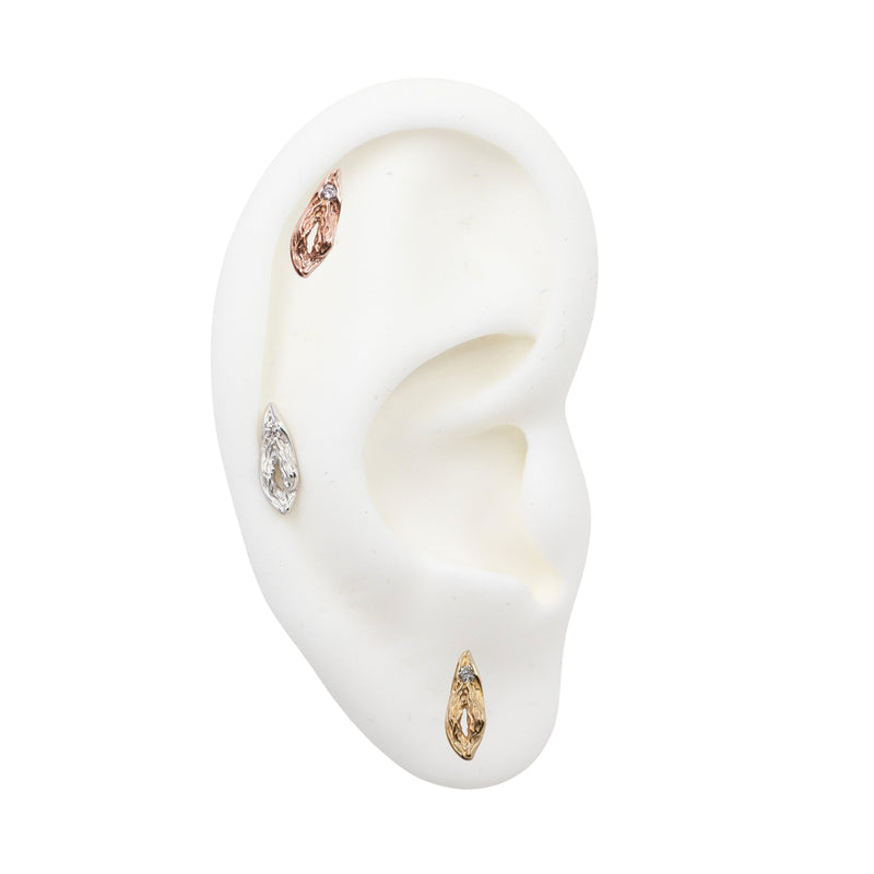 Yellow Gold Studs Diamond Labia Earring The Curated Lobe14k gold14k gold topcartilage