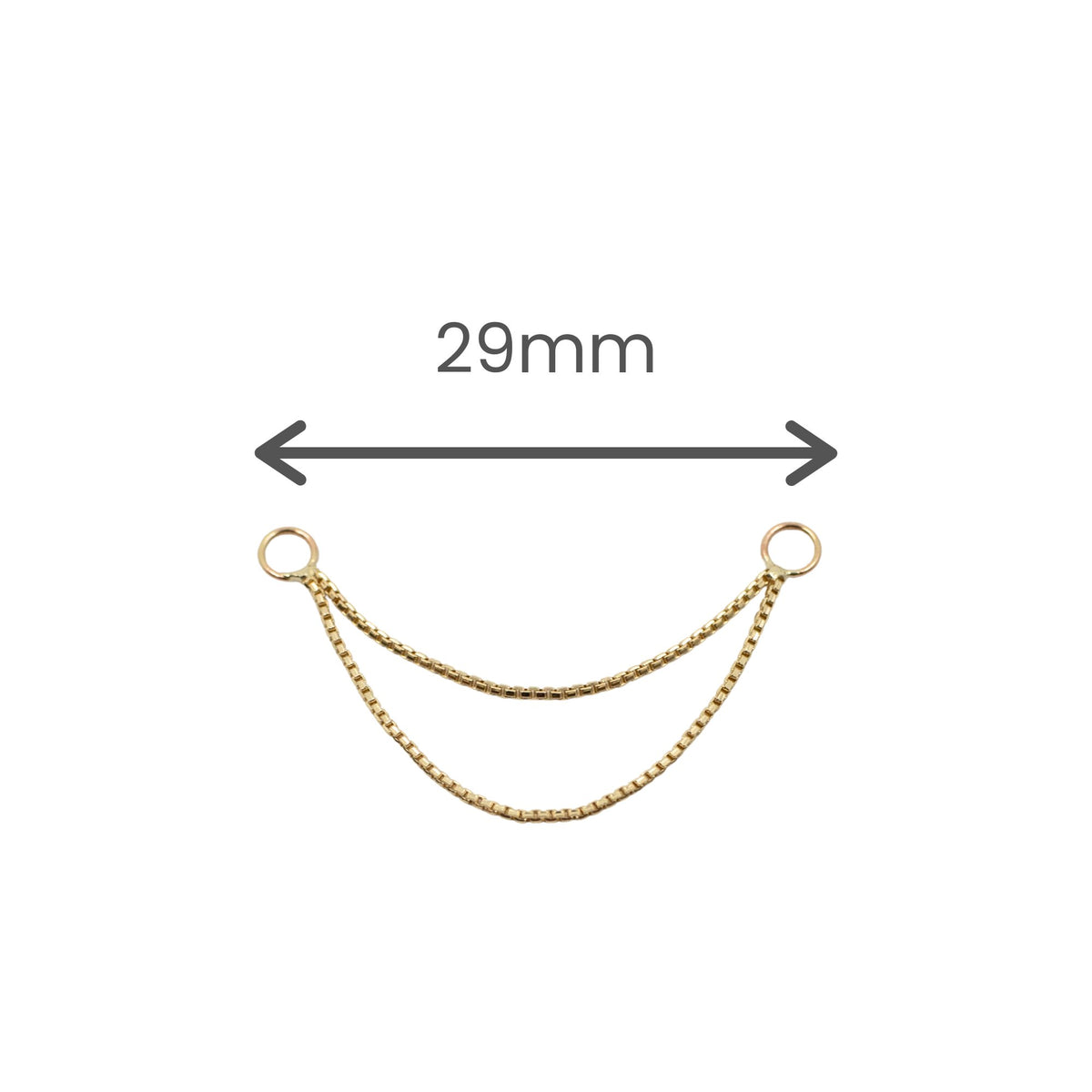 Yellow Gold Chains Connectors & Ear Jackets Double Box Chain Connector The Curated Lobe14k goldbox chaincartilage