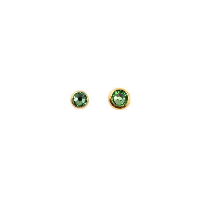 Yellow Gold Threadless Tops Emerald Swarovski Crystal Earring Top The Curated Lobeconchfaux rookflat