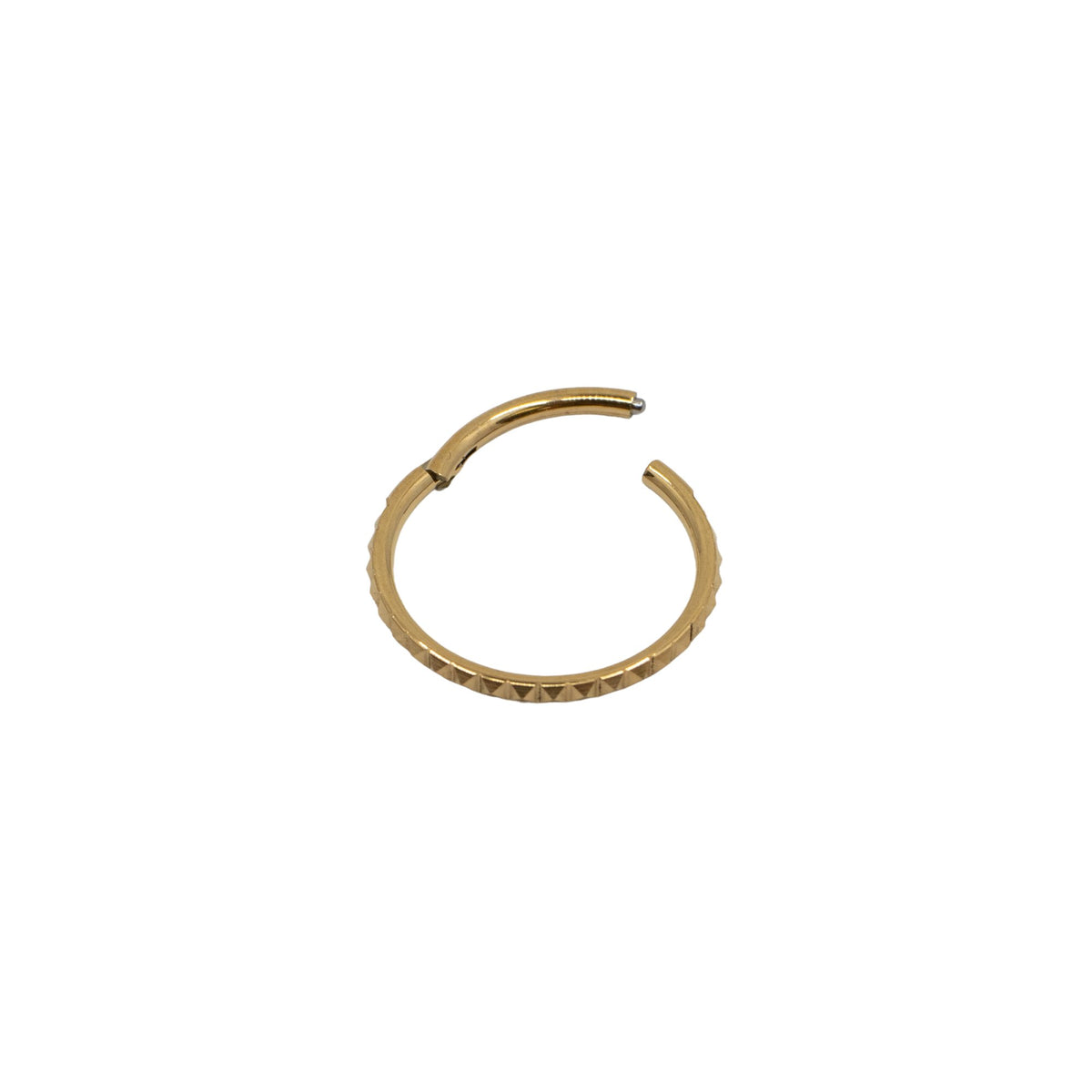 Yellow Gold Hoops Large Peaked Clicker Hoop The Curated Lobecartilagecartilage jewelryclicker hoop
