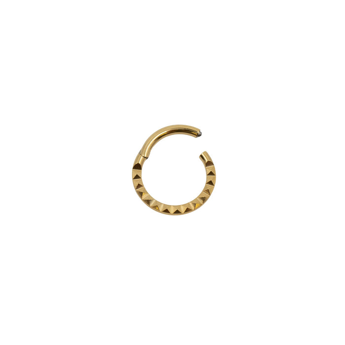 Yellow Gold Hoops Peaked Daith Clicker Hoop The Curated Lobecartilagecartilage jewelryclicker hoop
