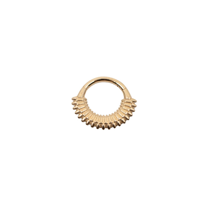 Yellow Gold Hoops Ribbed Clicker Hoop The Curated Lobe14k goldcartilagecartilage jewelry