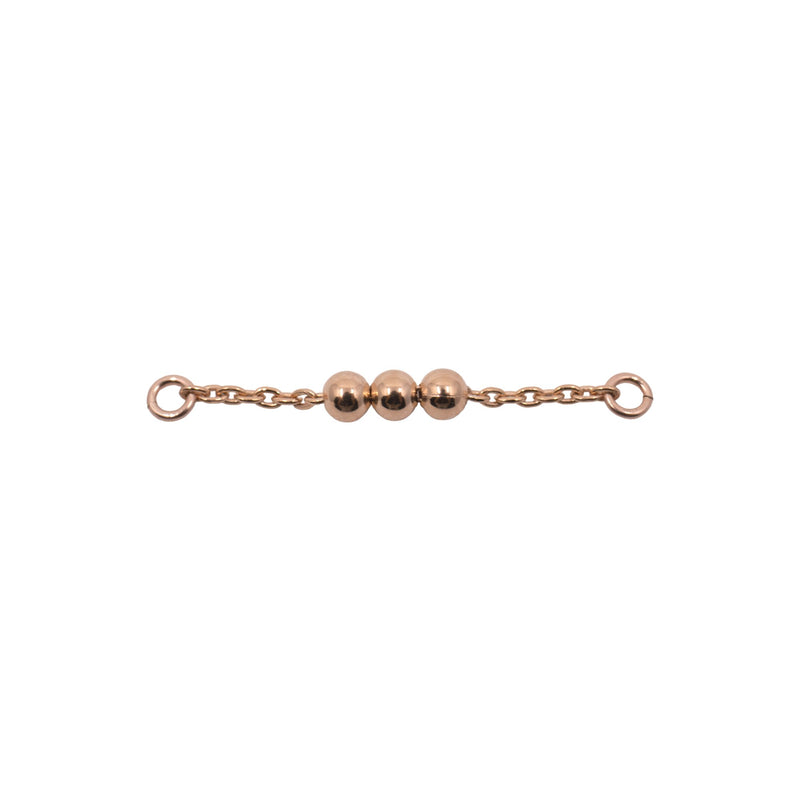 Rose Gold Chains Connectors & Ear Jackets Triple Ball Chain Connector The Curated Lobecartilagechainchain earrings