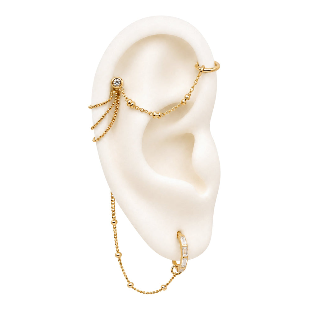 Ear Accessory With Chain Shop Earring Chains and Connectors | Chain Ear Jackets – The Curated Lobe