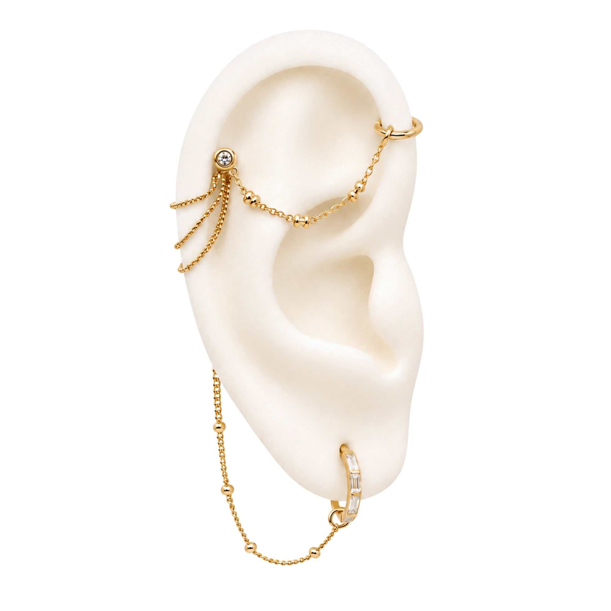 Ear Accessory With Chain Shop Earring Chains and Connectors | Chain Ear Jackets – The Curated Lobe