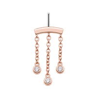 3-Crystal Chandelier Floating or Vertical Helix Earring