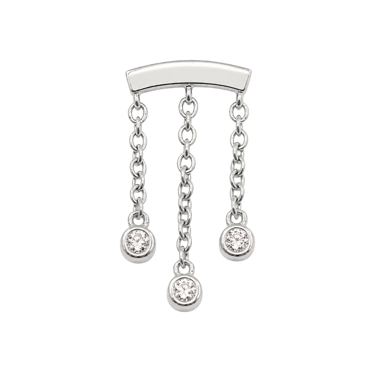 3-Crystal Chandelier Floating or Vertical Helix Earring