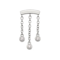 3-Crystal Chandelier Floating or Vertical Helix Earring