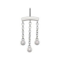 3-Crystal Chandelier Floating or Vertical Helix Earring