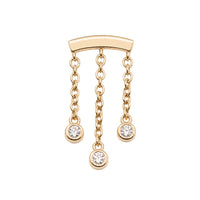 3-Crystal Chandelier Floating or Vertical Helix Earring