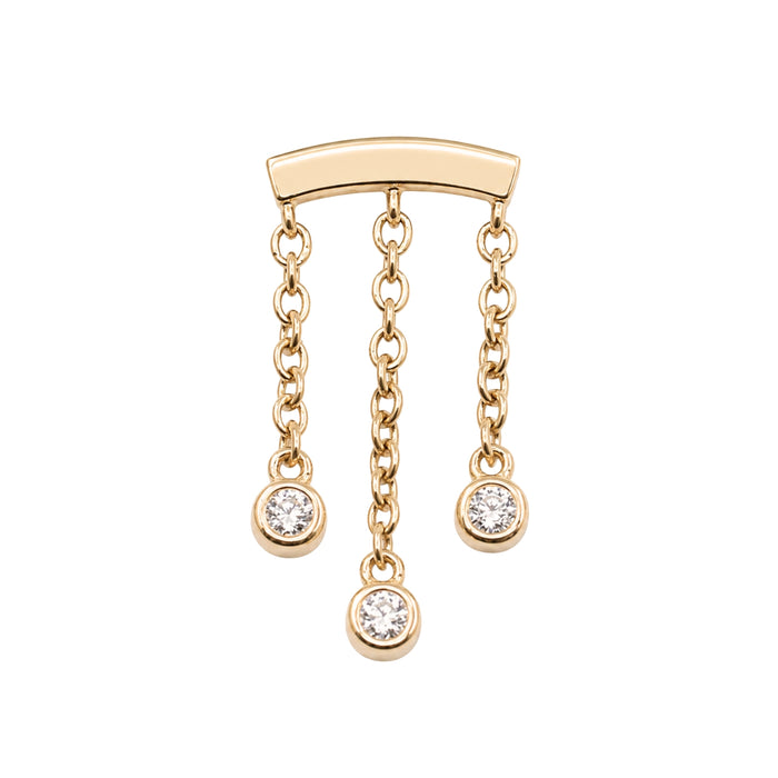 3-Crystal Chandelier Floating or Vertical Helix Earring