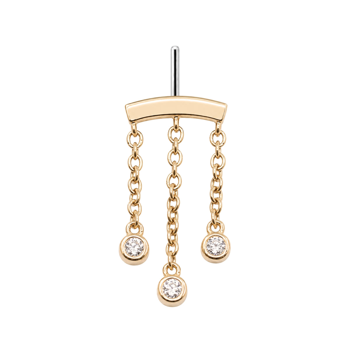 3-Crystal Chandelier Floating or Vertical Helix Earring