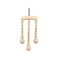 3-Crystal Chandelier Floating or Vertical Helix Earring
