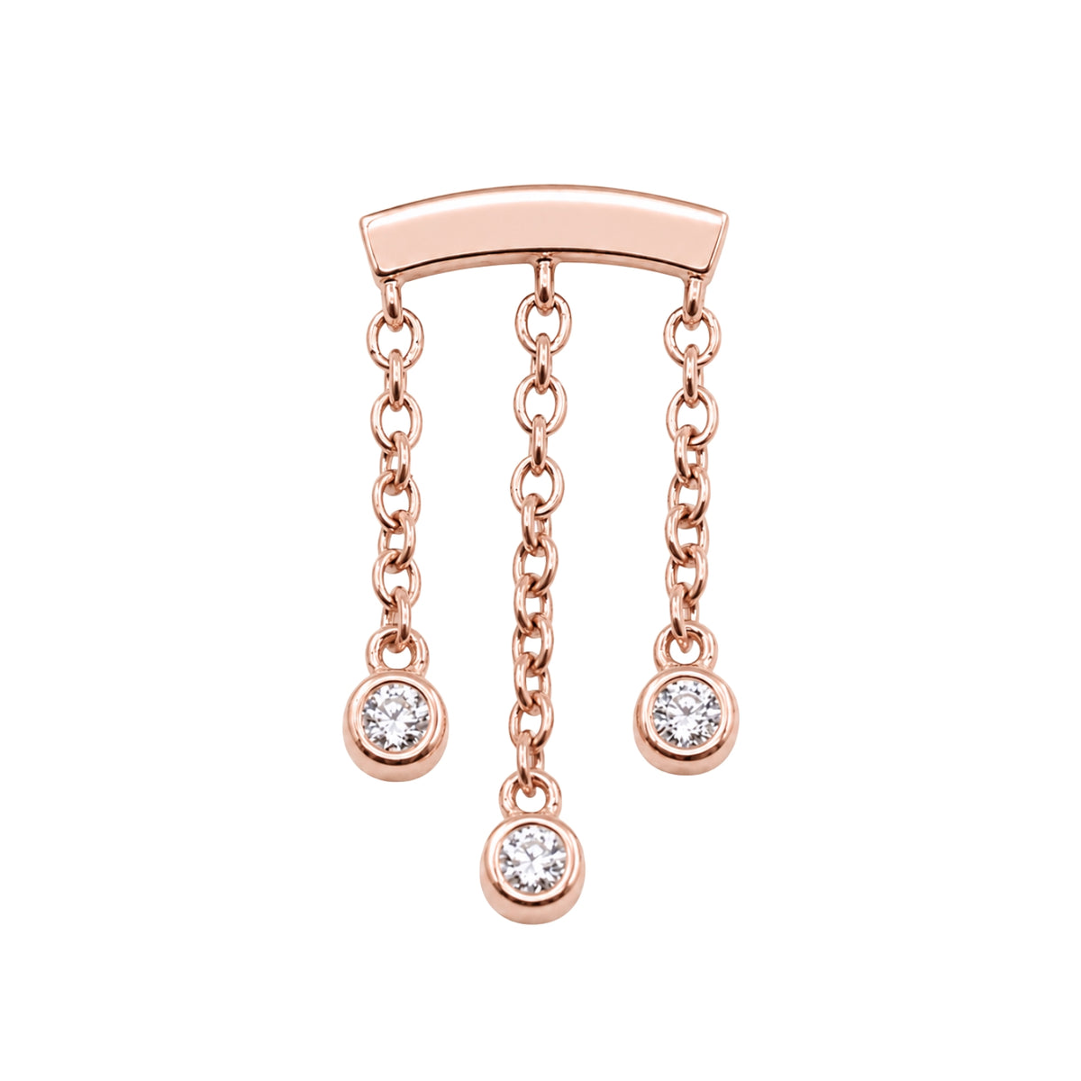 3-Crystal Chandelier Floating or Vertical Helix Earring