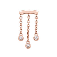 3-Crystal Chandelier Floating or Vertical Helix Earring