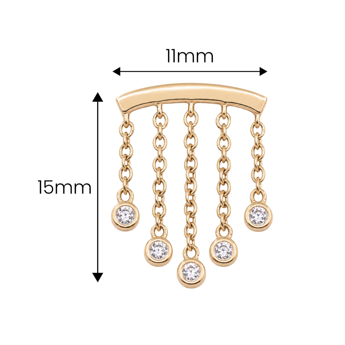 5-Crystal Chandelier Floating or Vertical Helix Earring
