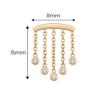 5-Crystal Chandelier Floating or Vertical Helix Earring
