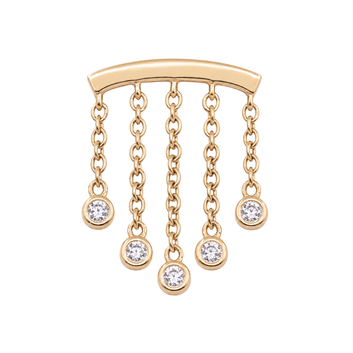 5-Crystal Chandelier Floating or Vertical Helix Earring