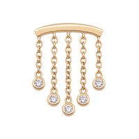 5-Crystal Chandelier Floating or Vertical Helix Earring