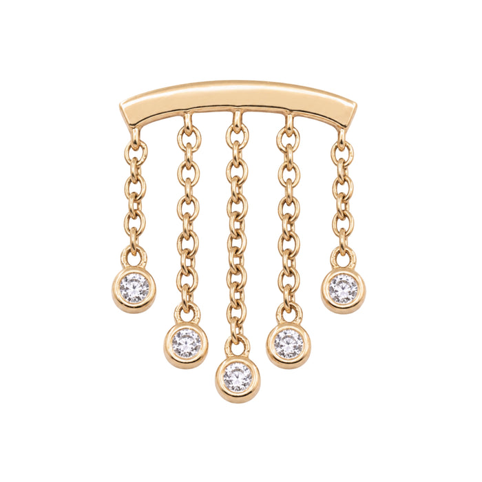 5-Crystal Chandelier Floating or Vertical Helix Earring