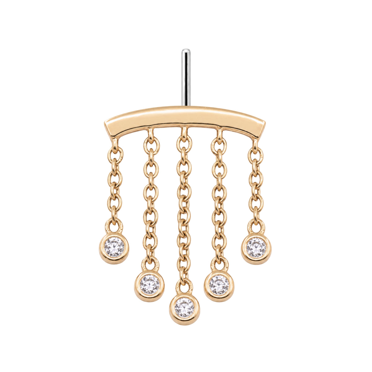 5-Crystal Chandelier Floating or Vertical Helix Earring