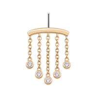 5-Crystal Chandelier Floating or Vertical Helix Earring
