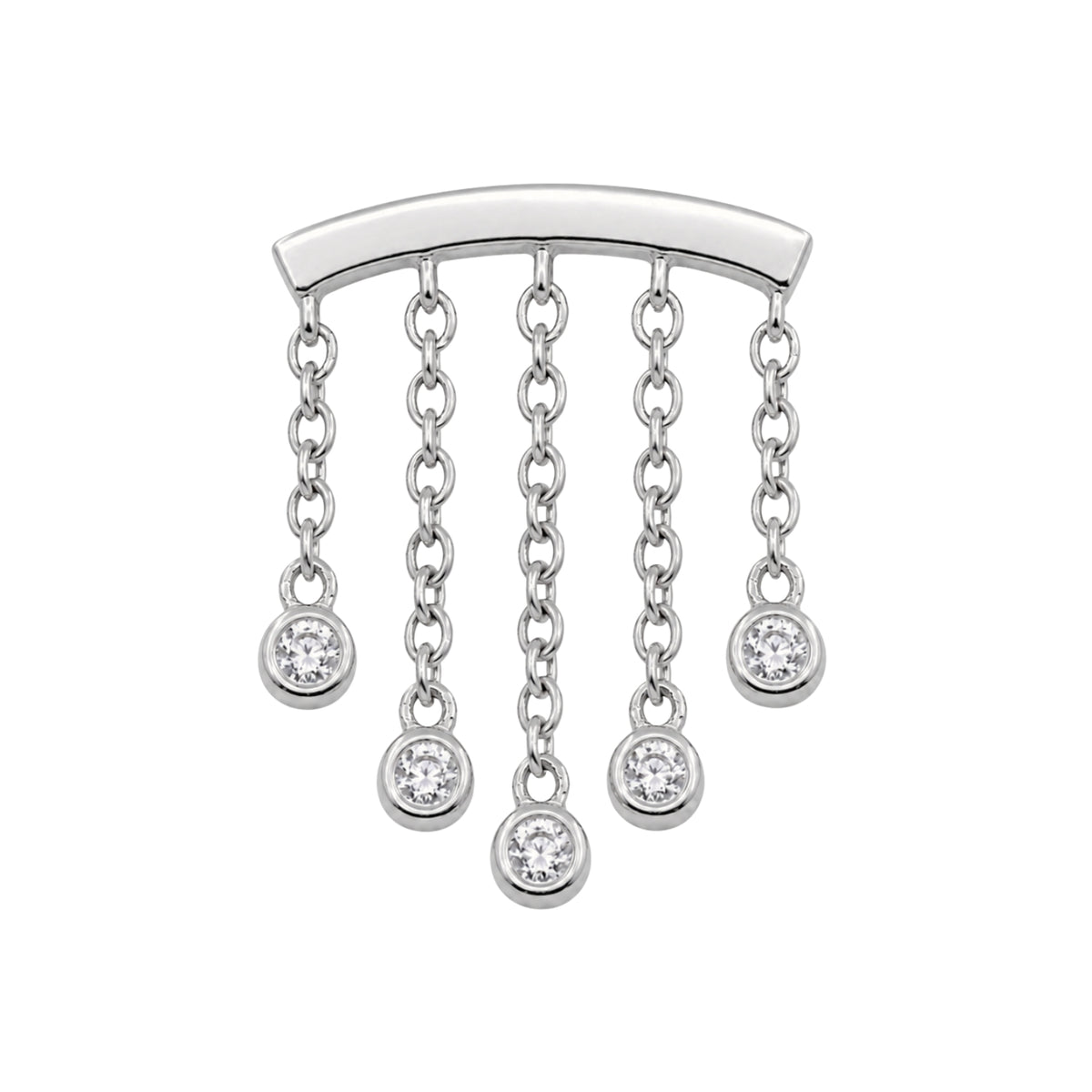 5-Crystal Chandelier Floating or Vertical Helix Earring