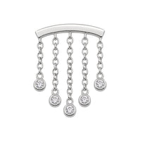 5-Crystal Chandelier Floating or Vertical Helix Earring