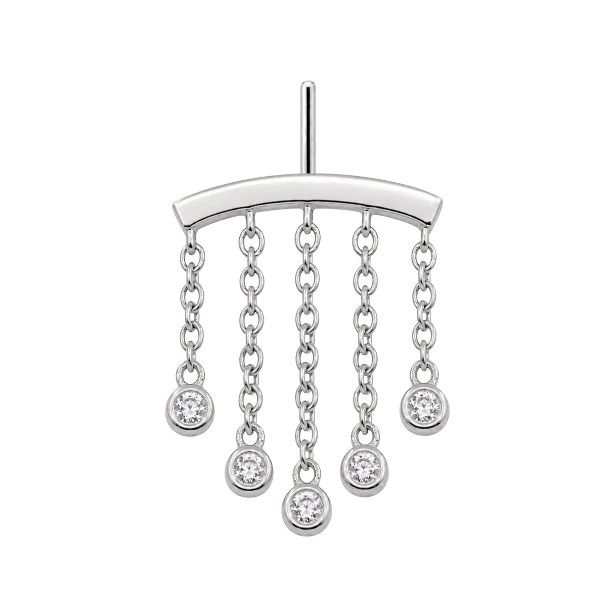 5-Crystal Chandelier Floating or Vertical Helix Earring