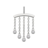 5-Crystal Chandelier Floating or Vertical Helix Earring