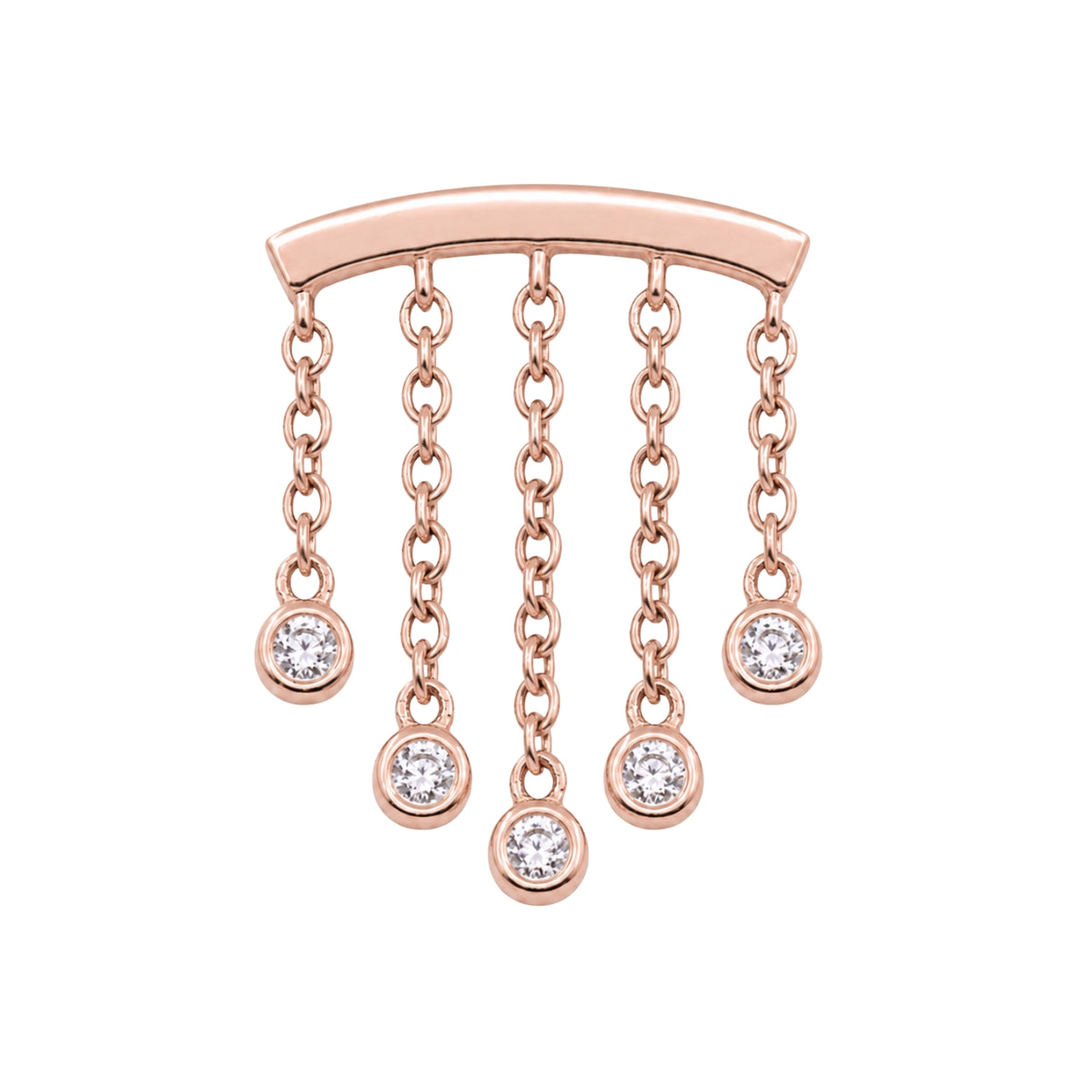 5-Crystal Chandelier Floating or Vertical Helix Earring