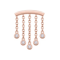 5-Crystal Chandelier Floating or Vertical Helix Earring