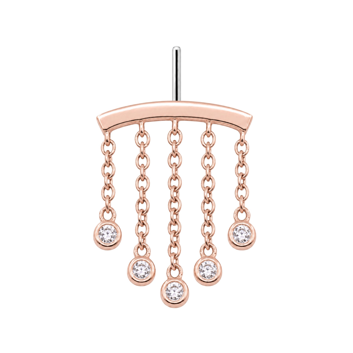 5-Crystal Chandelier Floating or Vertical Helix Earring