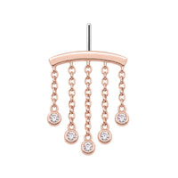 5-Crystal Chandelier Floating or Vertical Helix Earring