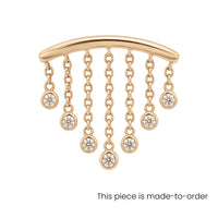 7-Crystal Chandelier Floating or Vertical Helix Earring
