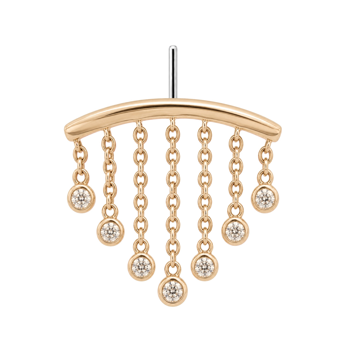 7-Crystal Chandelier Floating or Vertical Helix Earring