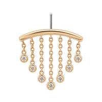 7-Crystal Chandelier Floating or Vertical Helix Earring