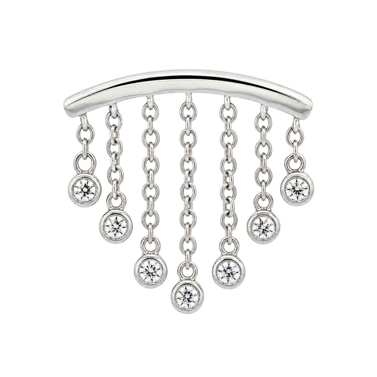 7-Crystal Chandelier Floating or Vertical Helix Earring
