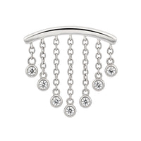 7-Crystal Chandelier Floating or Vertical Helix Earring