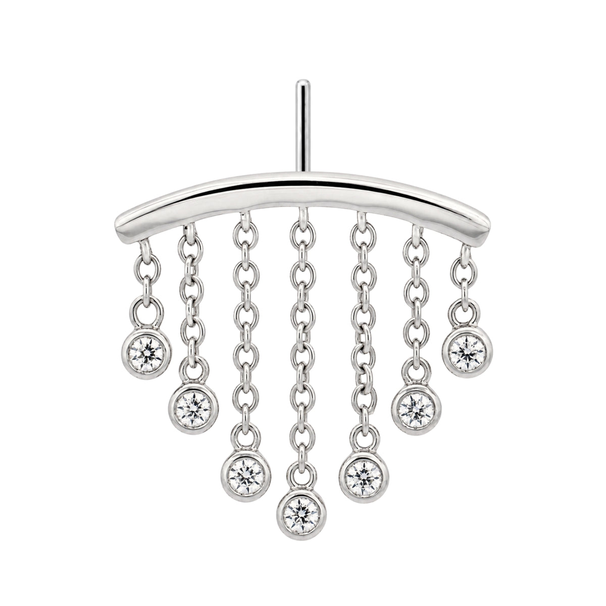 7-Crystal Chandelier Floating or Vertical Helix Earring