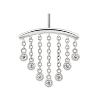 7-Crystal Chandelier Floating or Vertical Helix Earring