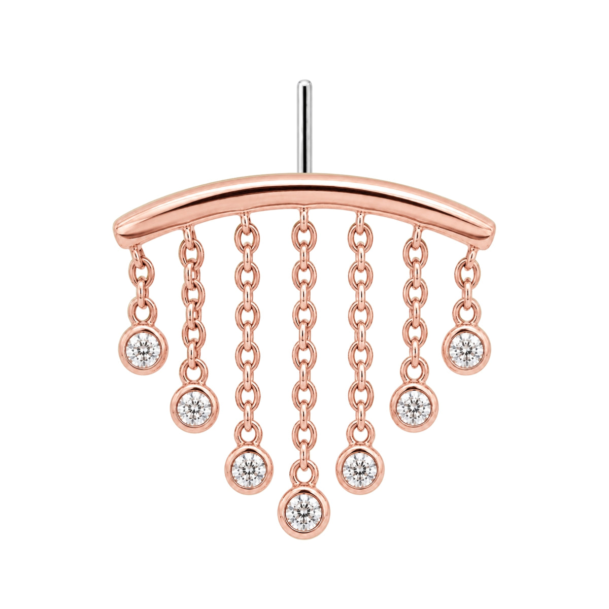 7-Crystal Chandelier Floating or Vertical Helix Earring
