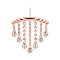 7-Crystal Chandelier Floating or Vertical Helix Earring