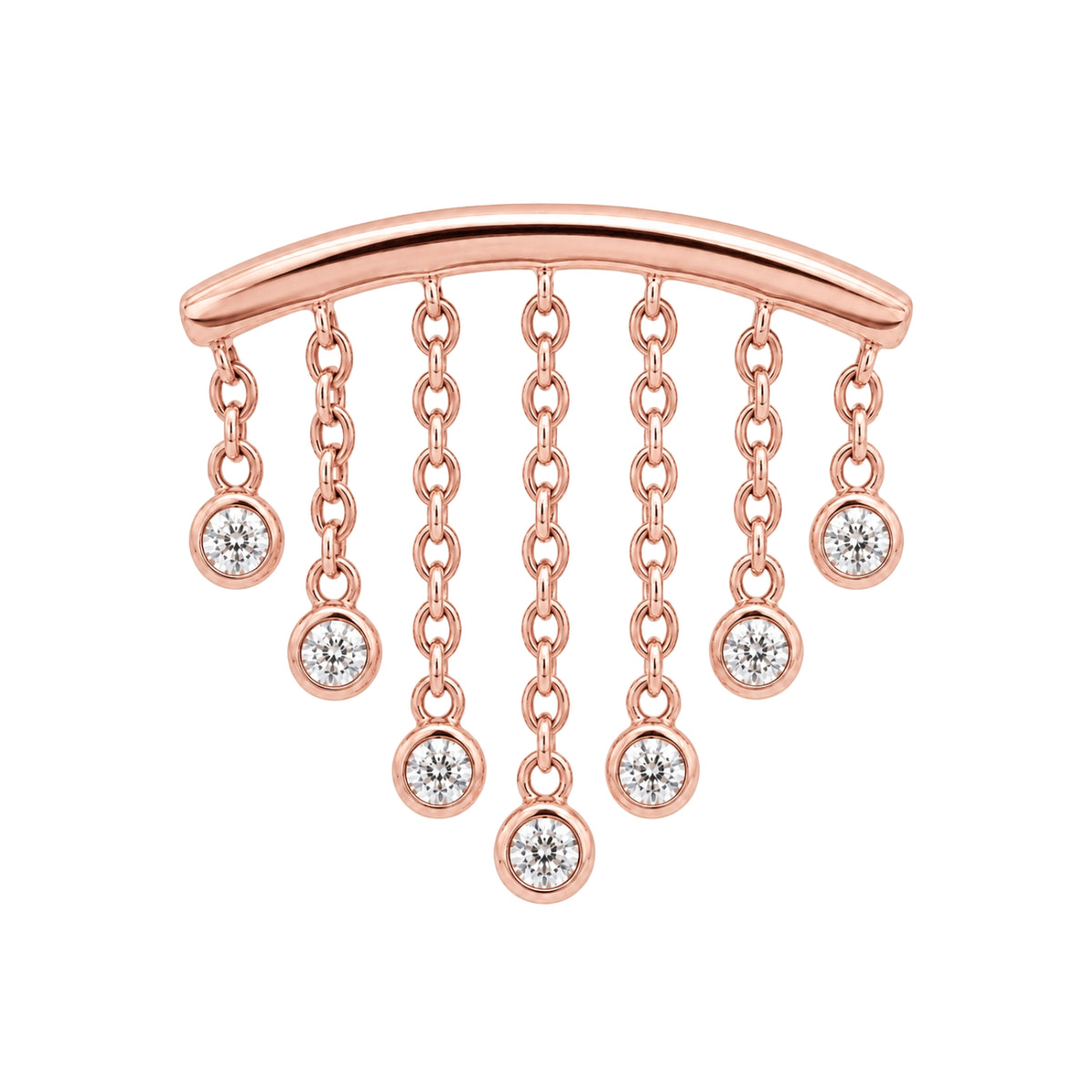 7-Crystal Chandelier Floating or Vertical Helix Earring