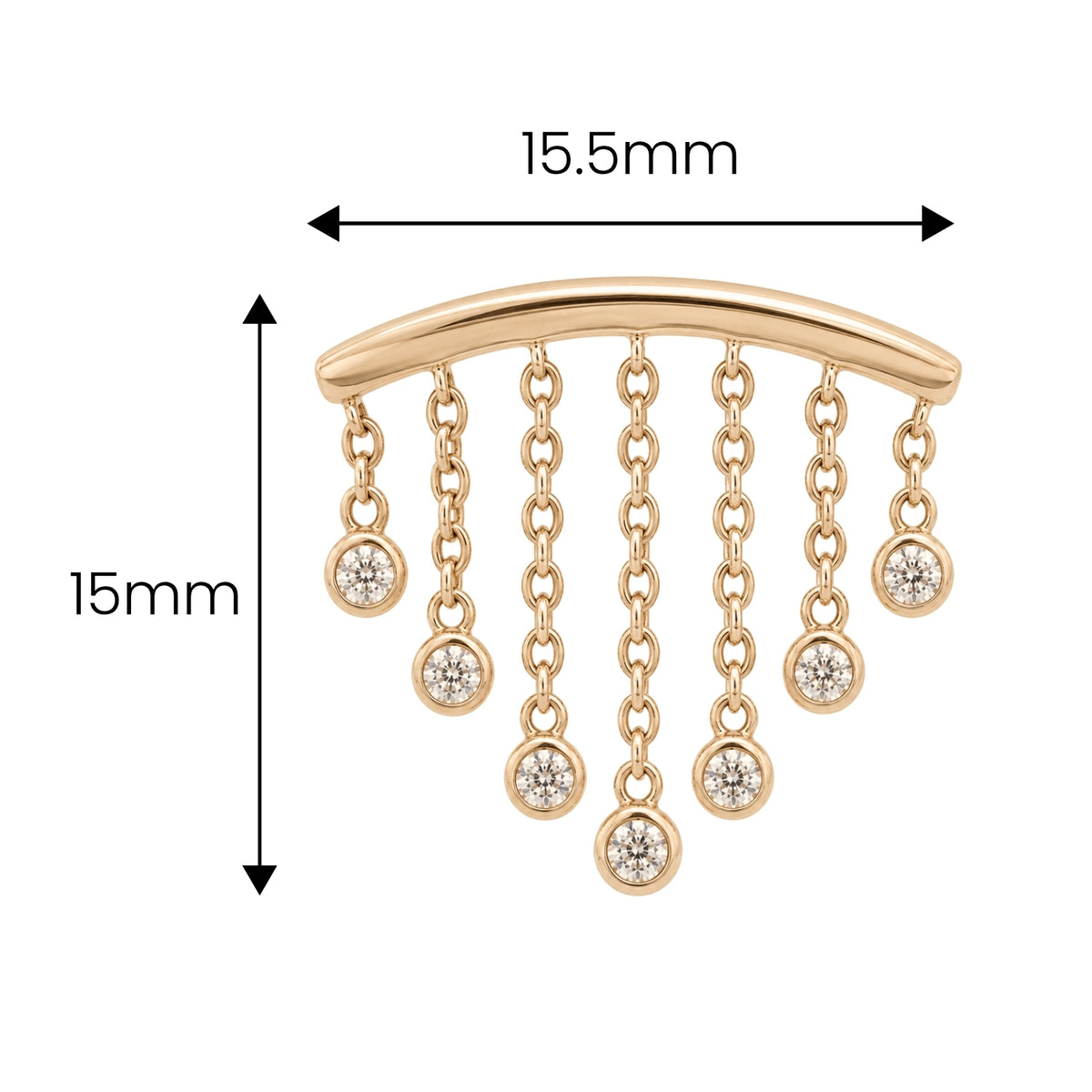7-Crystal Chandelier Floating or Vertical Helix Earring