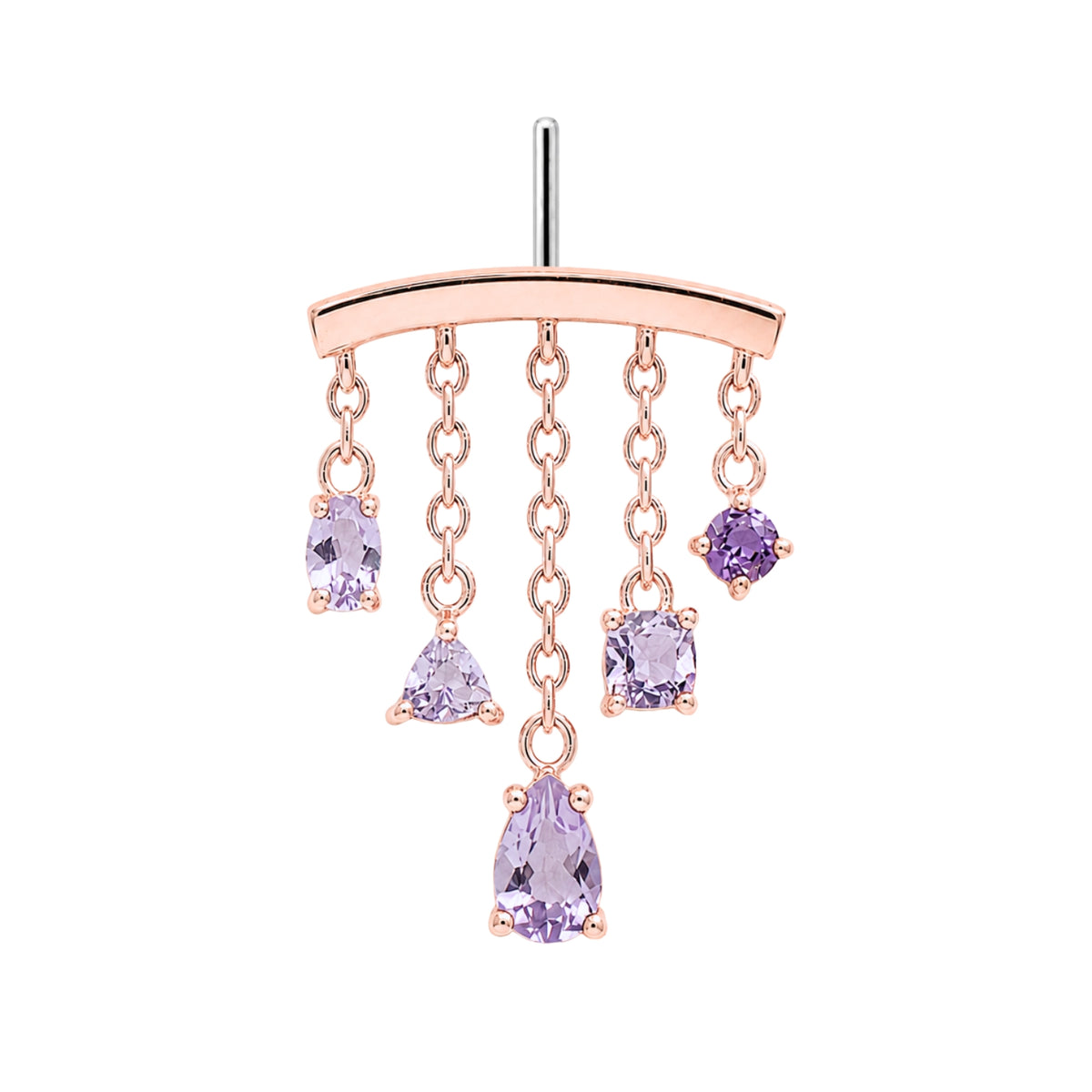 Amethyst Multi-Cut Chandelier Earring
