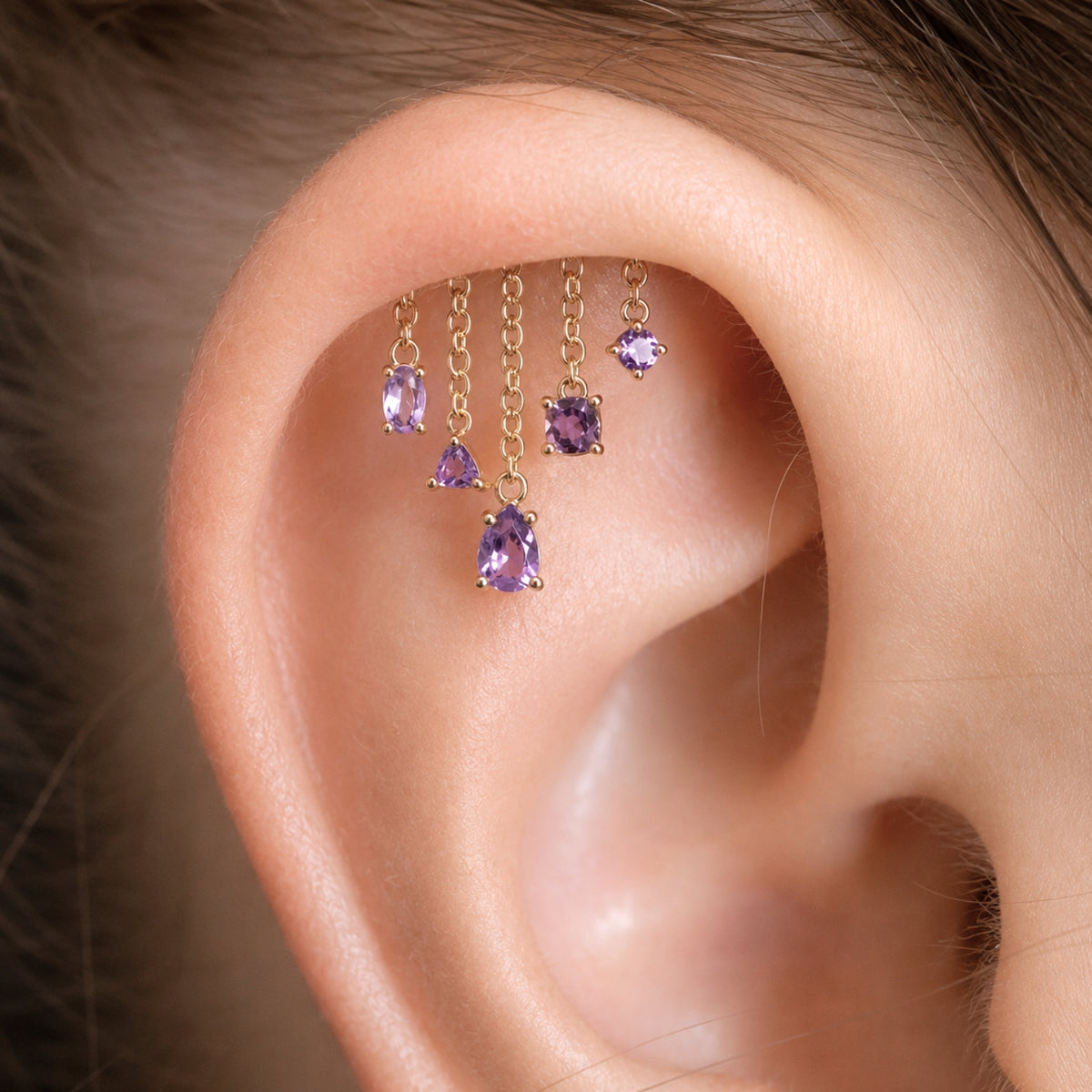 Amethyst Multi-Cut Chandelier Earring